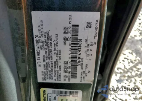 2015 Ford Fusion Se from USA, damaged, VIN 3FA6P0H97FR184988